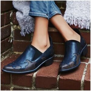 Free People Blue and Black Loafers